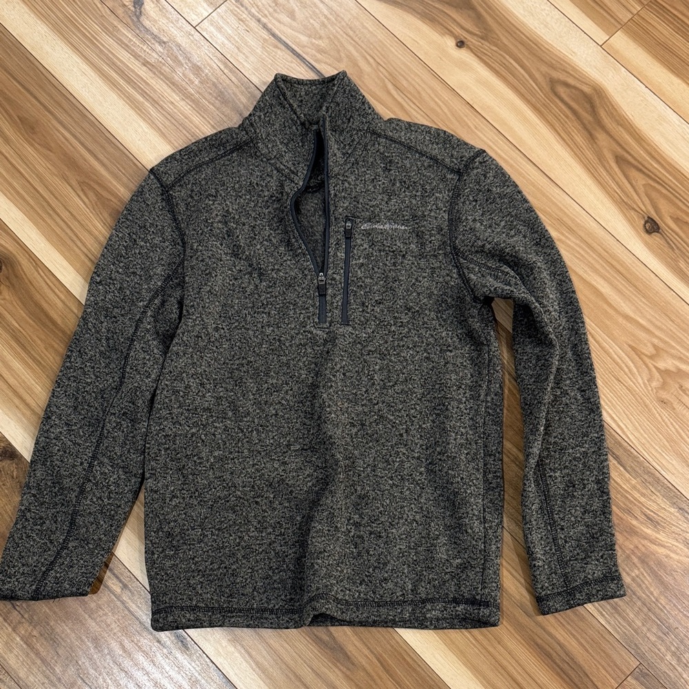 Eddie Bauer Men's Dark Green Zip-Up Sweater